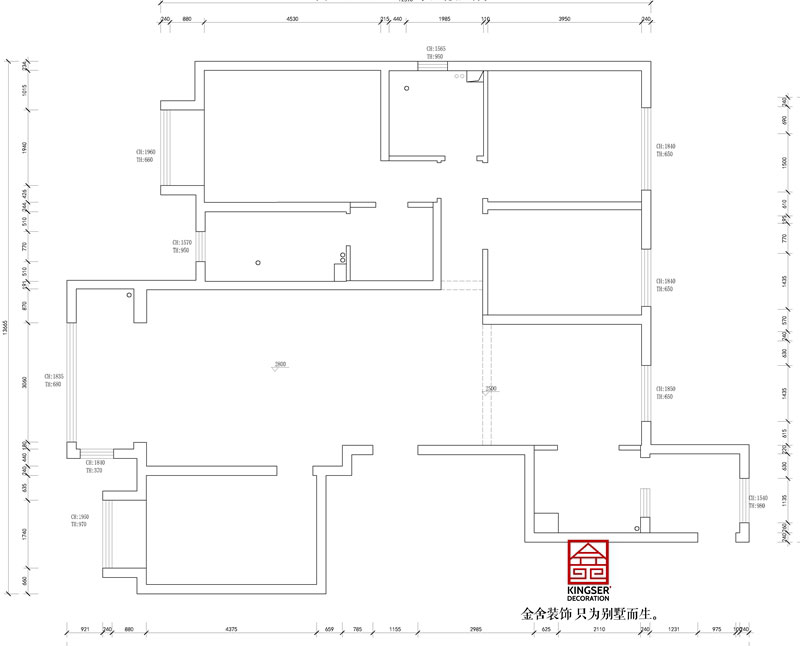 東南智匯城191平米戶型原始平面圖